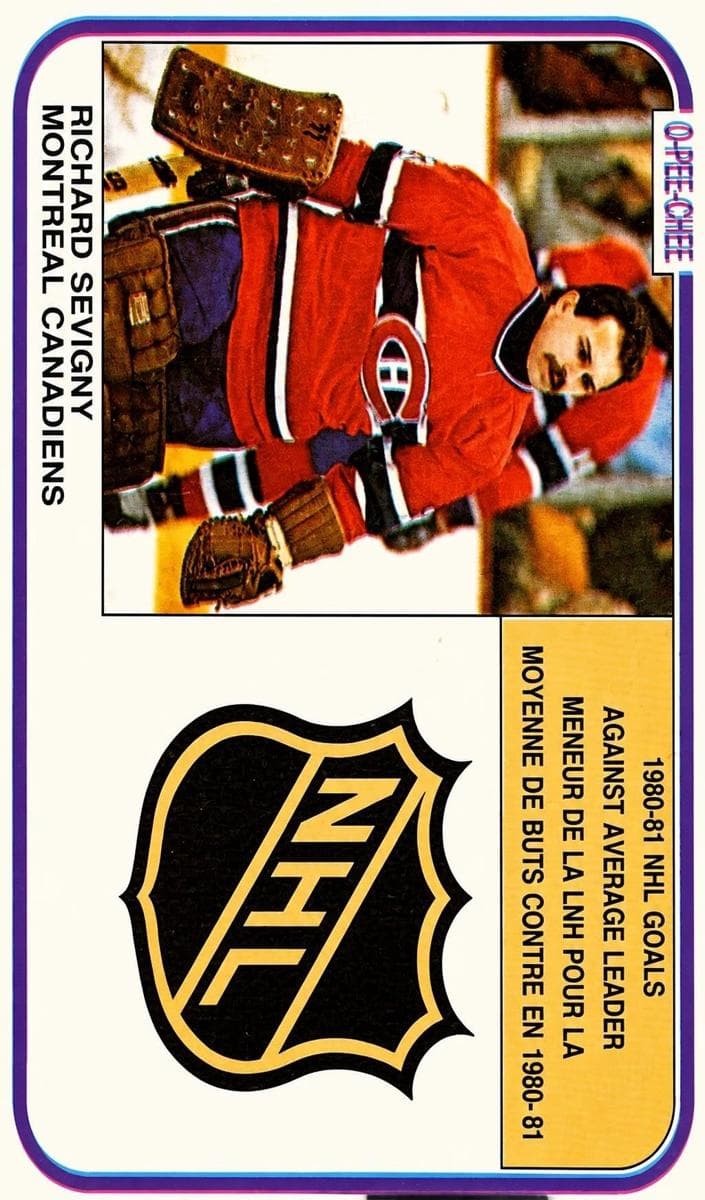 1980-81 NHL Goals Against Average Leader (Richard Sevigny) #387