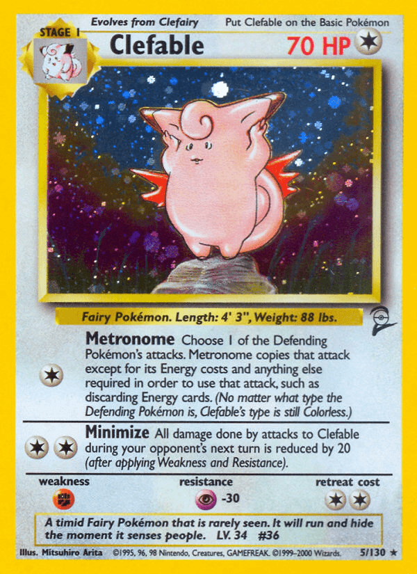 Clefable 2000 Pokemon Base Set 2