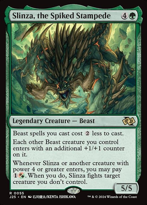 Slinza, the Spiked Stampede 2024 Magic: The Gathering Foundations Jumpstart Anime