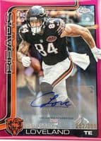 Colston Loveland 2025 topps Topps Chrome Rookie Autographs - Aqua Lava Refractor