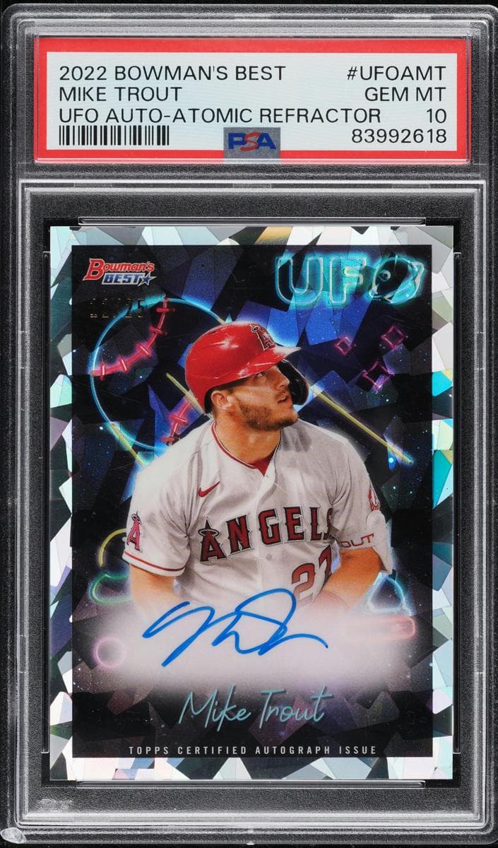 Mike Trout 2022 Bowman's Best auto card