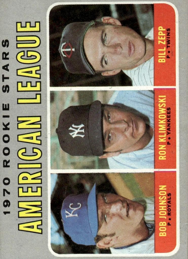 A.L. 1970 Rookie Stars (Bob Johnson / Ron Klimkowski / Bill Zepp) #702