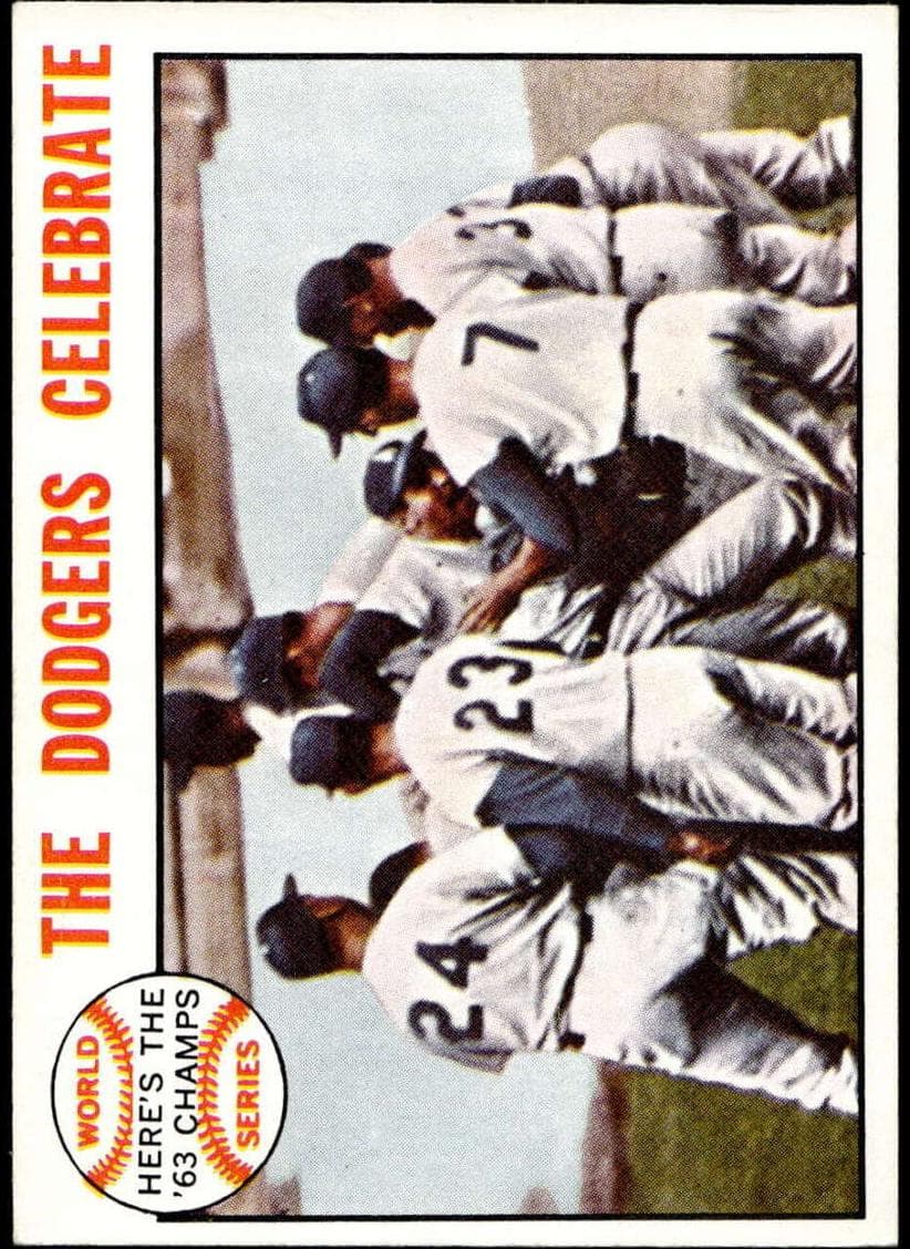 1963 World Series - The Dodgers Celebrate 1964 topps Topps