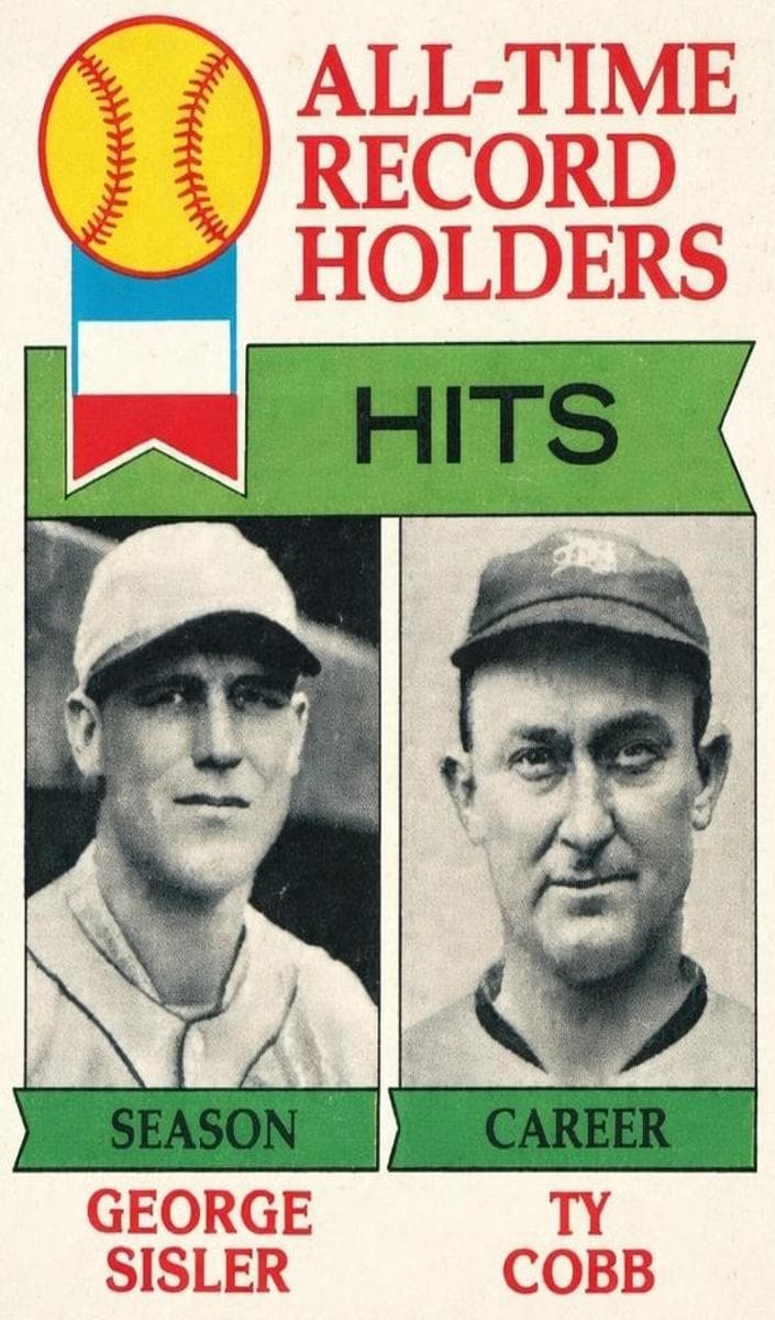 All-Time Record Holders: Hits (George Sisler / Ty Cobb) #411