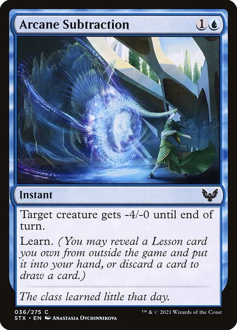 Arcane Subtraction 2021 Magic: The Gathering Strixhaven School of Mages
