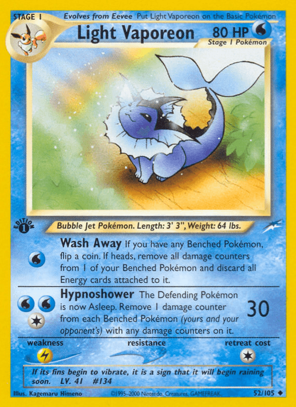 Light Vaporeon 2002 Pokemon
