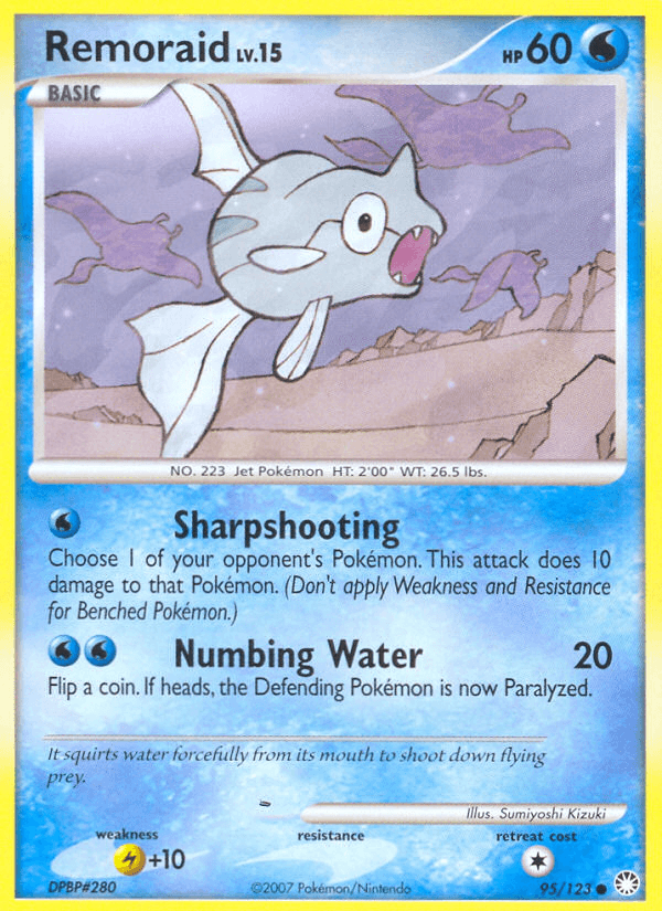 Remoraid 2007 Pokemon Mysterious Treasures Reverse Holo