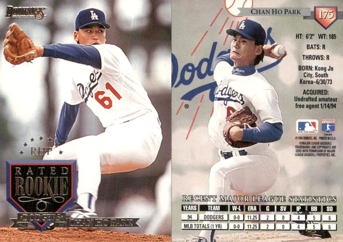 Chan Ho Park 1995 panini Donruss