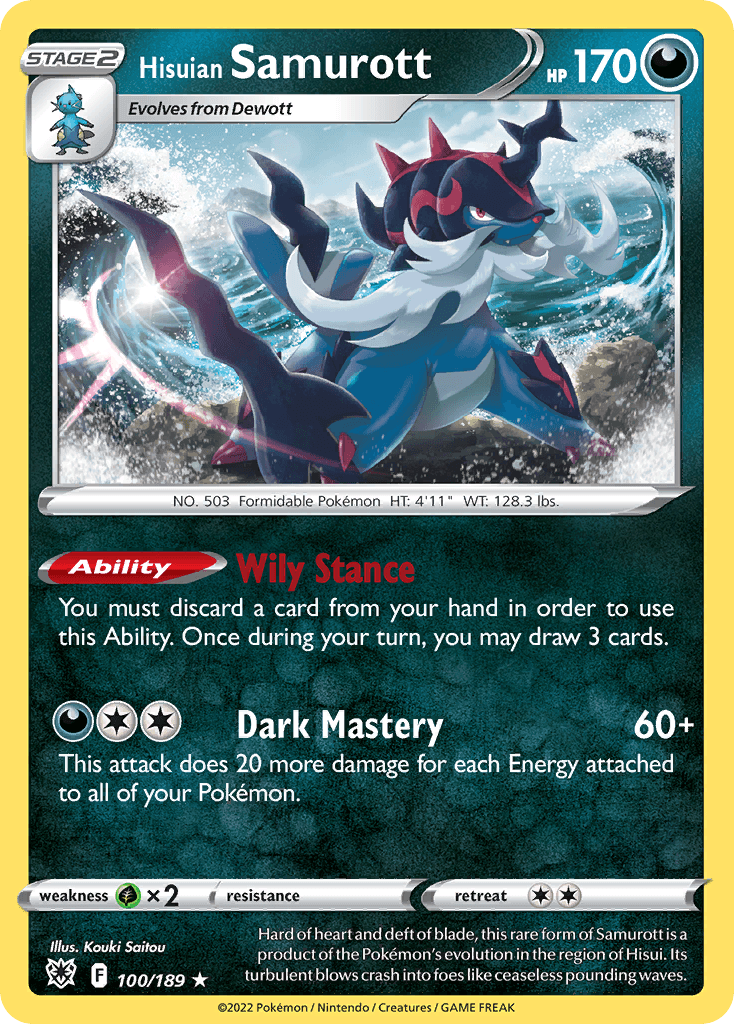 Hisuian Samurott 2022 Pokemon Astral Radiance Holo