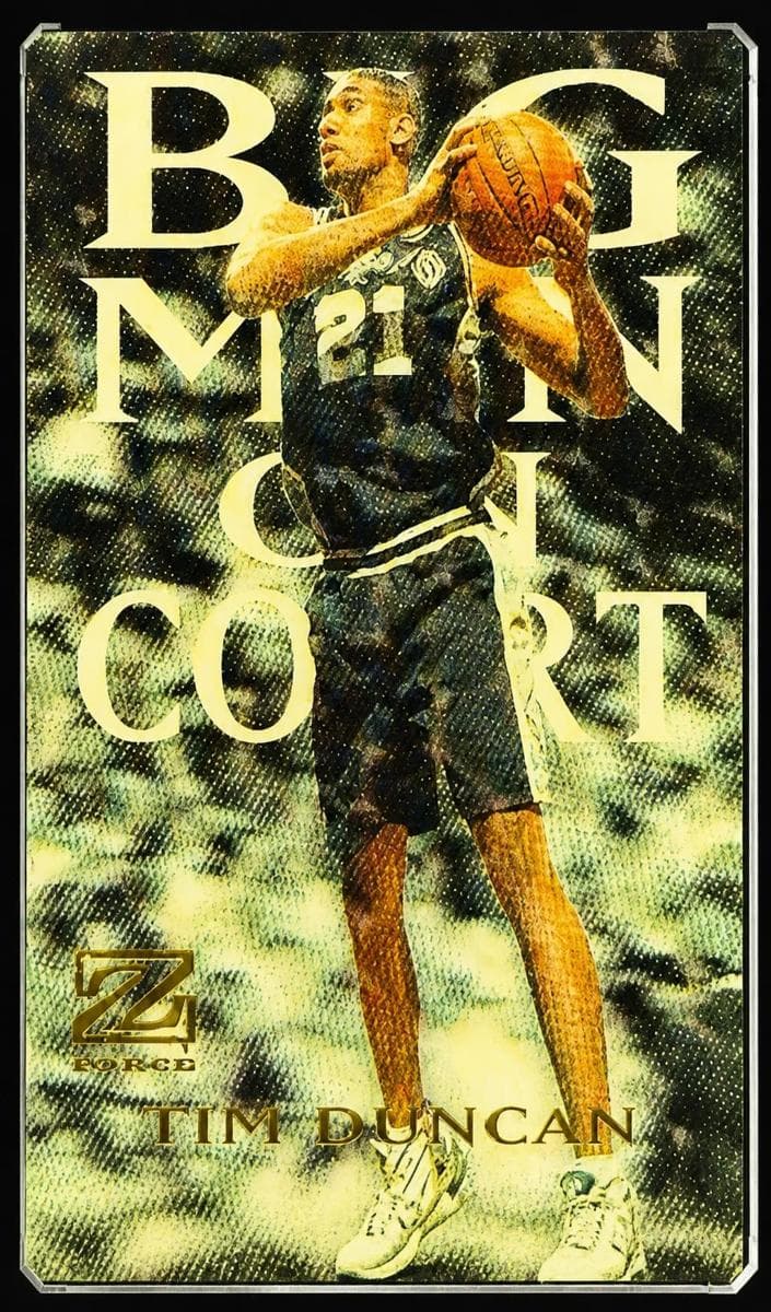 Tim Duncan 1997 skybox Z-force Big Men On Court