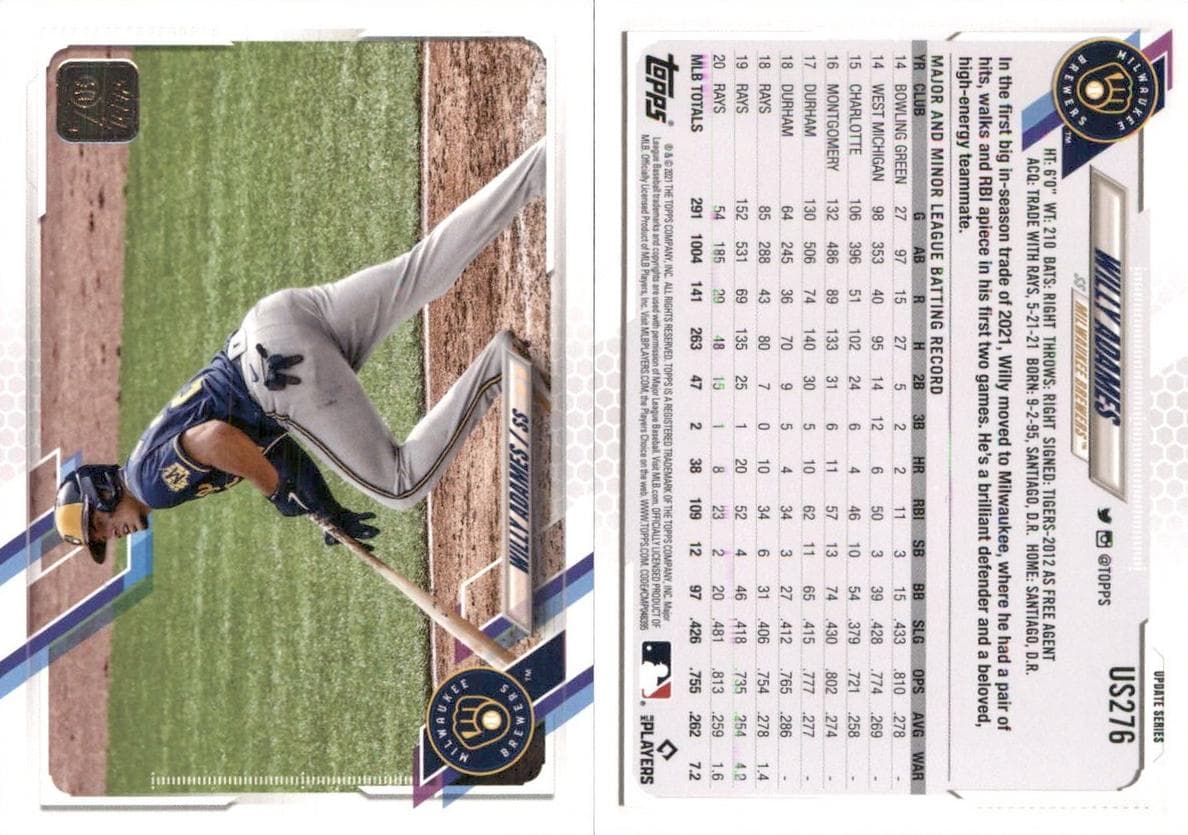 Willy Adames 2021 topps Topps Update