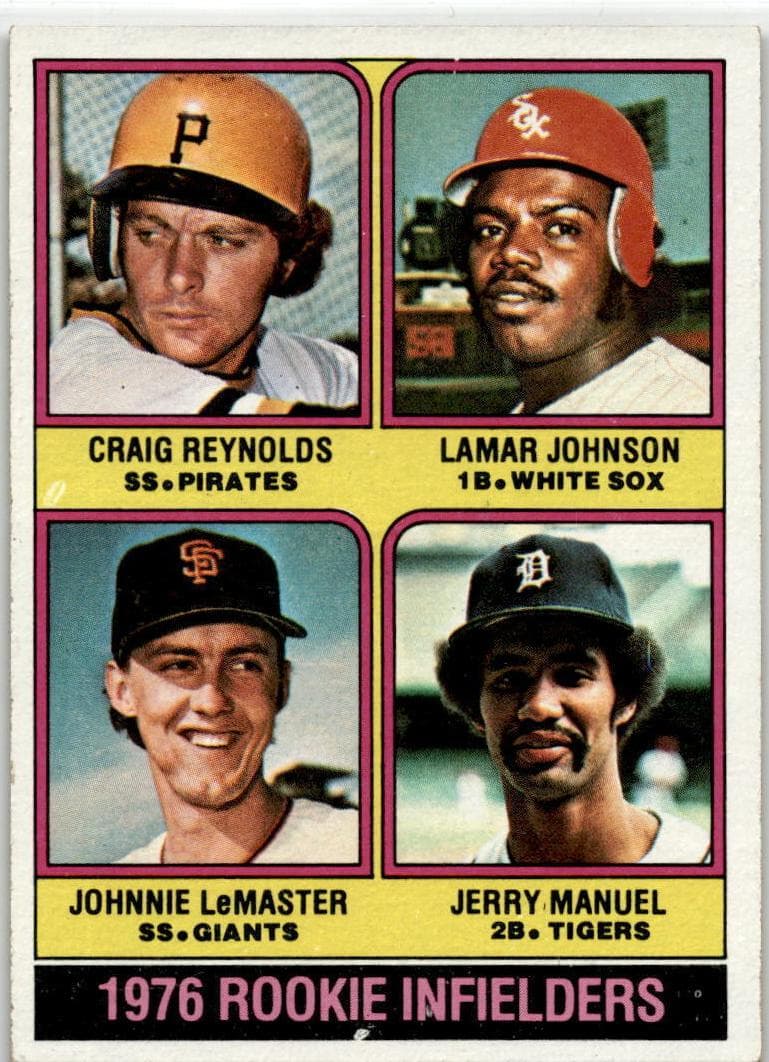 1976 Rookie Infielders (Craig Reynolds / Lamar Johnson / Johnnie LeMaster / Jerry Manuel) #596