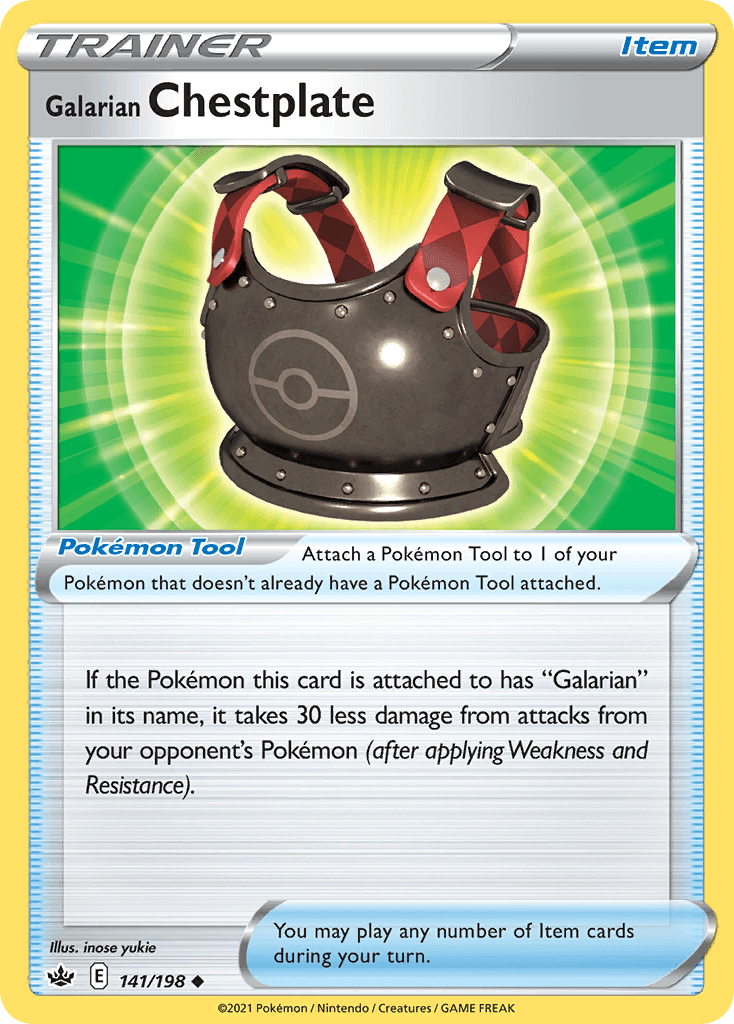 Galarian Chestplate 2021 Pokemon Chilling Reign Reverse Holo