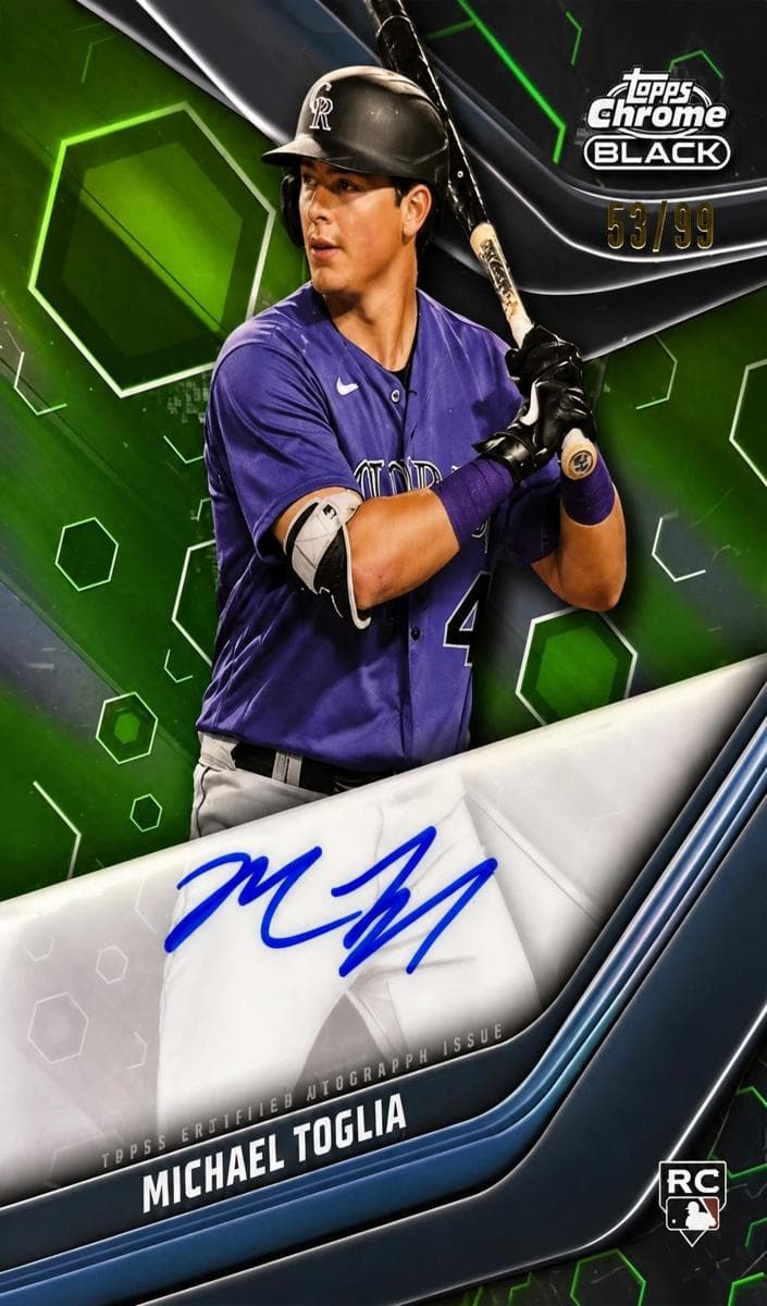 Michael Toglia 2023 topps Topps Chrome Black