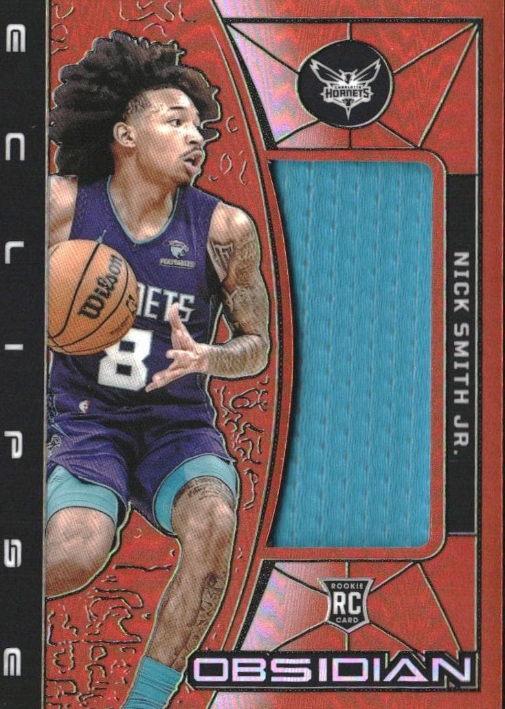 Nick Smith Jr. 2023 panini Obsidian Eclipse Materials Basketball Orange Flood