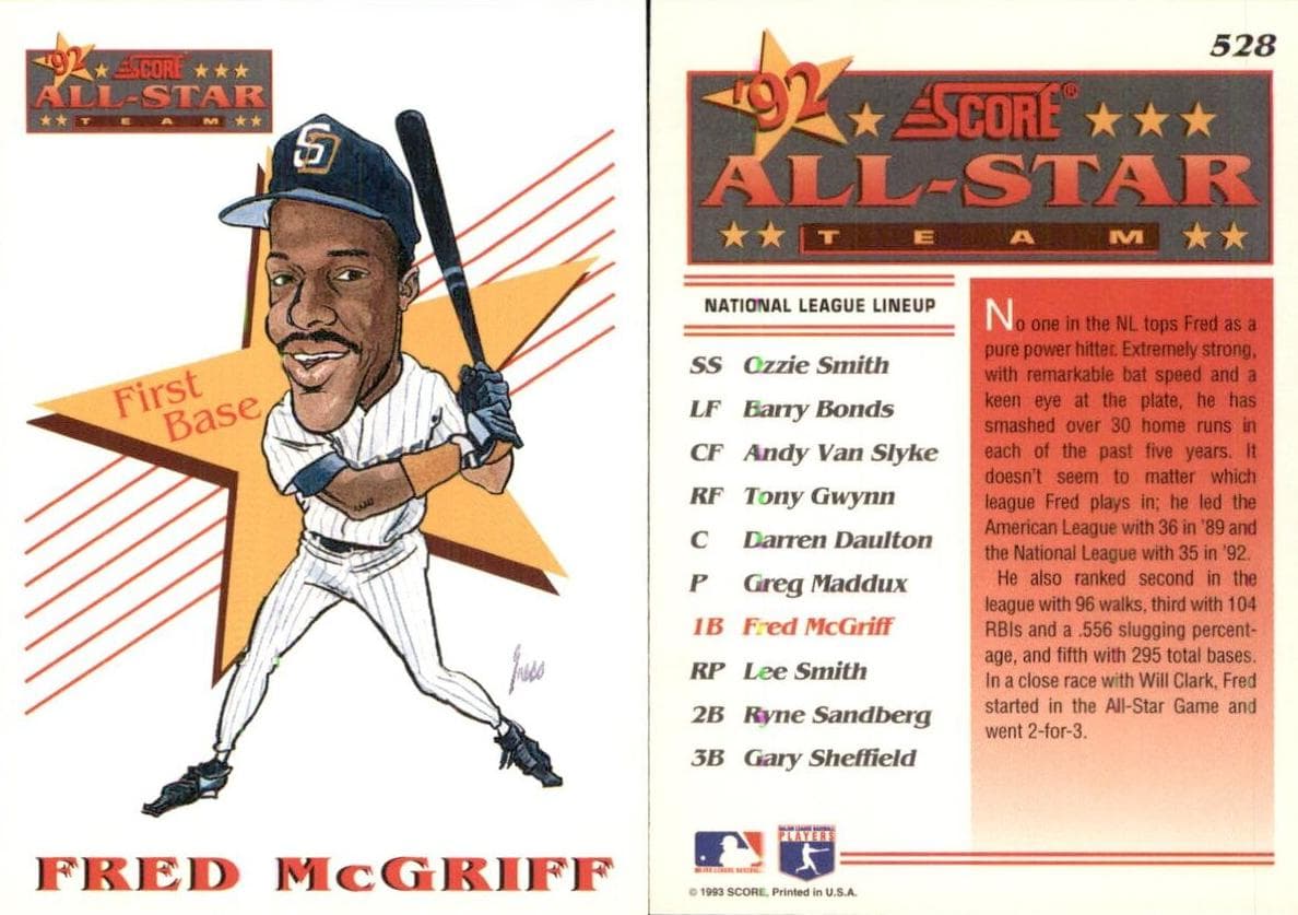 Fred McGriff 1993 panini Score