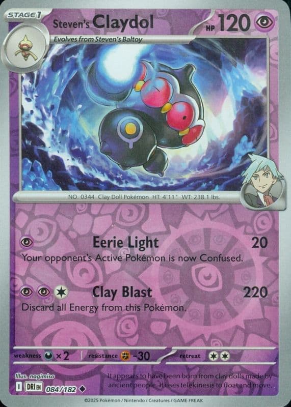 Steven's Claydol trading card
