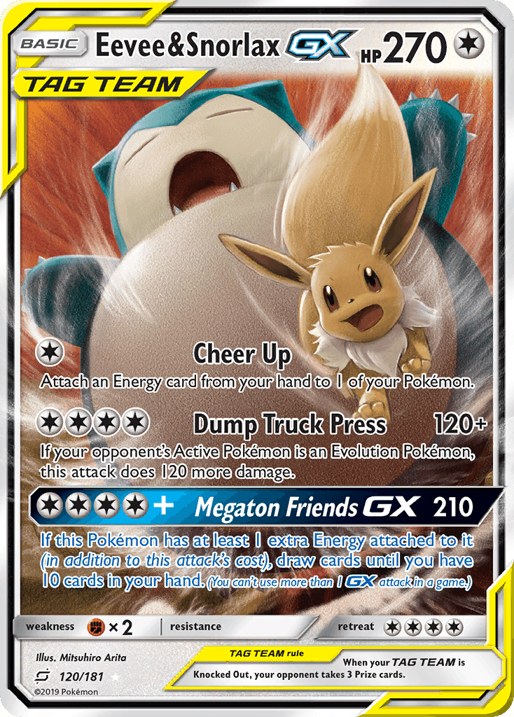 Eevee & Snorlax GX #120