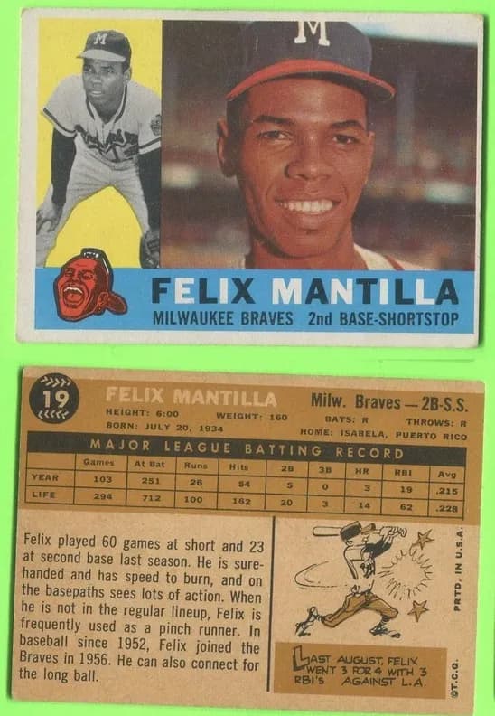 Felix Mantilla 1960 topps Topps
