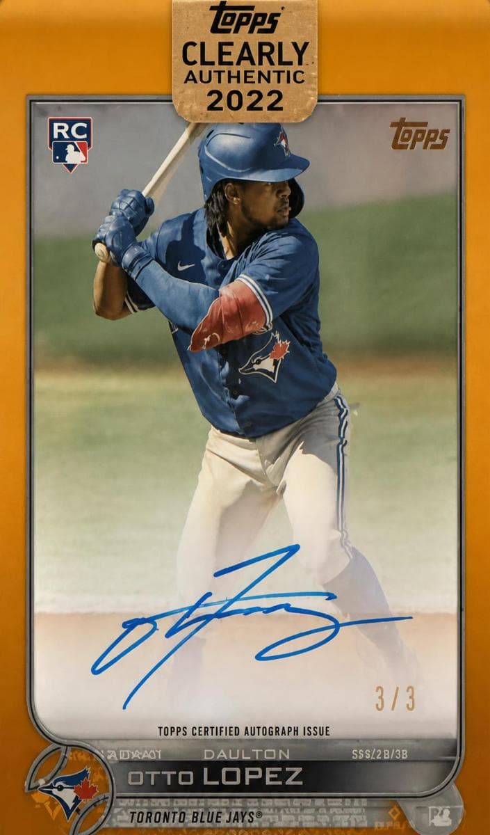 Otto Lopez 2022 topps Topps Clearly Authentic