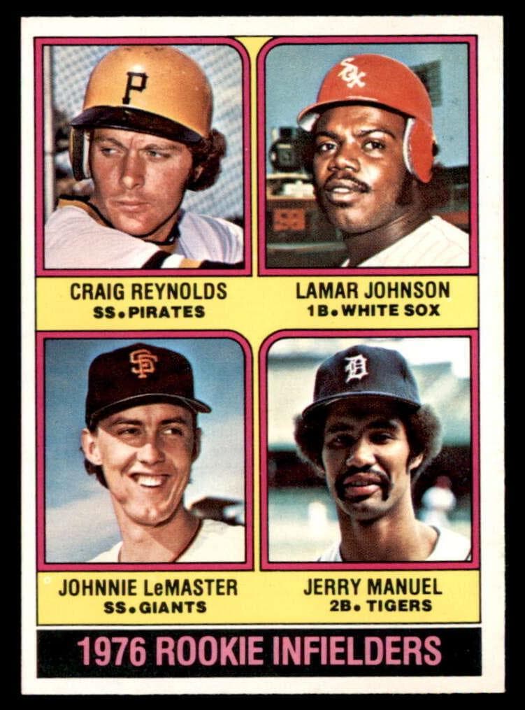 1976 Rookie Infielders (Craig Reynolds / Lamar Johnson / Johnnie LeMaster / Jerry Manuel) #596