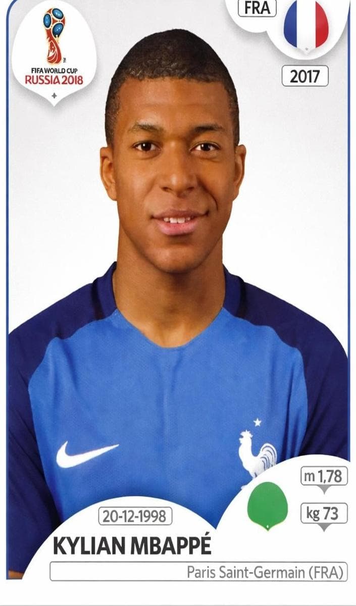 Kylian Mbappe 2018 panini Panini World Cup Stickers Black Back example 3