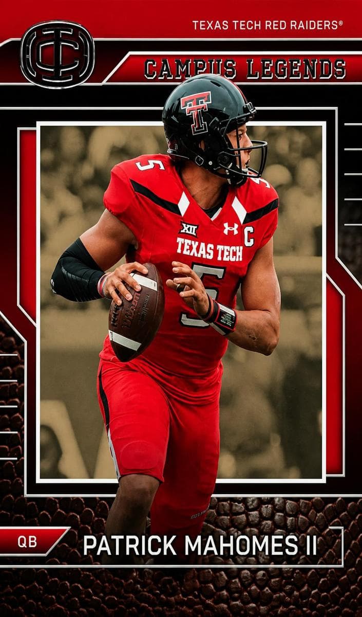 Patrick Mahomes II 2025 panini Mahomes Icon Collection Campus Legend
