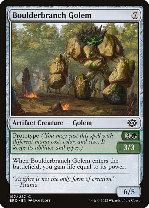 Boulderbranch Golem 2022 Magic: The Gathering Brother's War