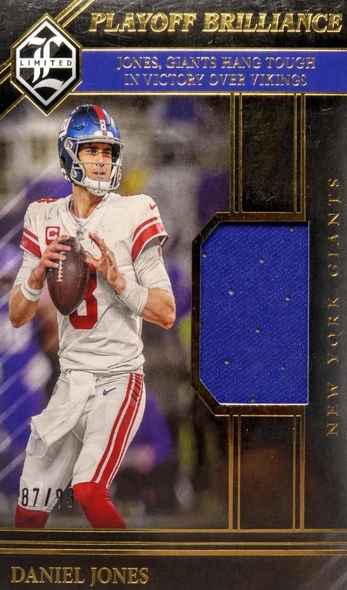 Daniel Jones 2023 panini Limited Playoff Brilliance