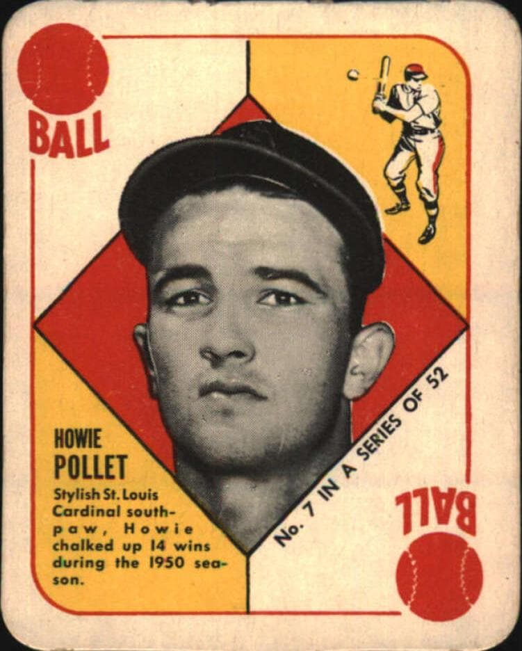 Howie Pollet 1951 topps Red Back