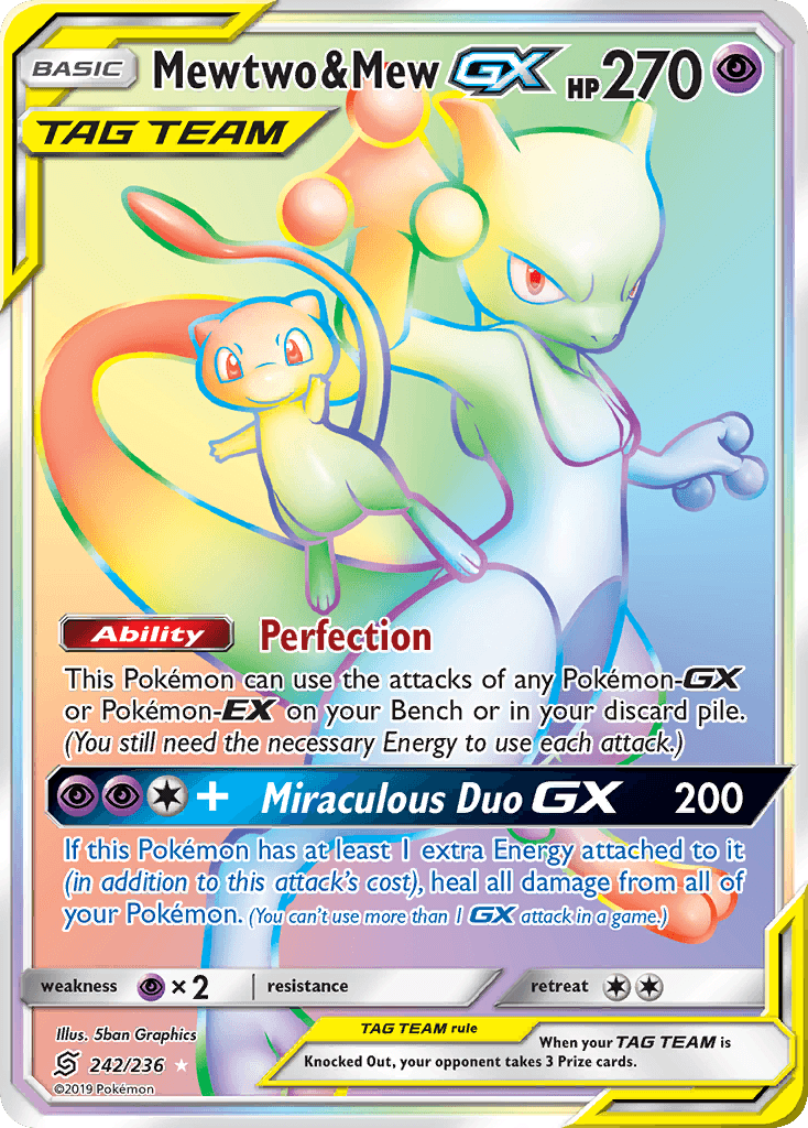 Mewtwo & Mew GX 2019 Pokemon Unified Minds