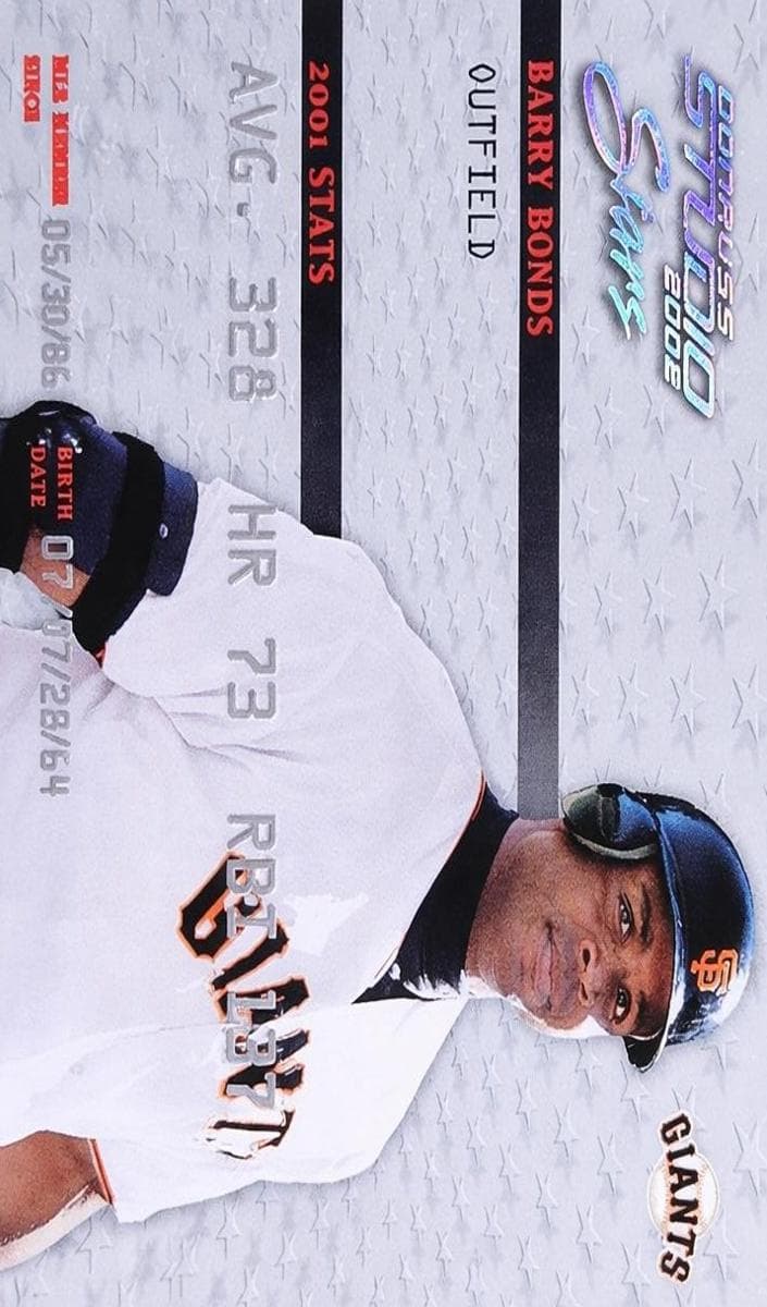 Barry Bonds 2002 panini Donruss Studio