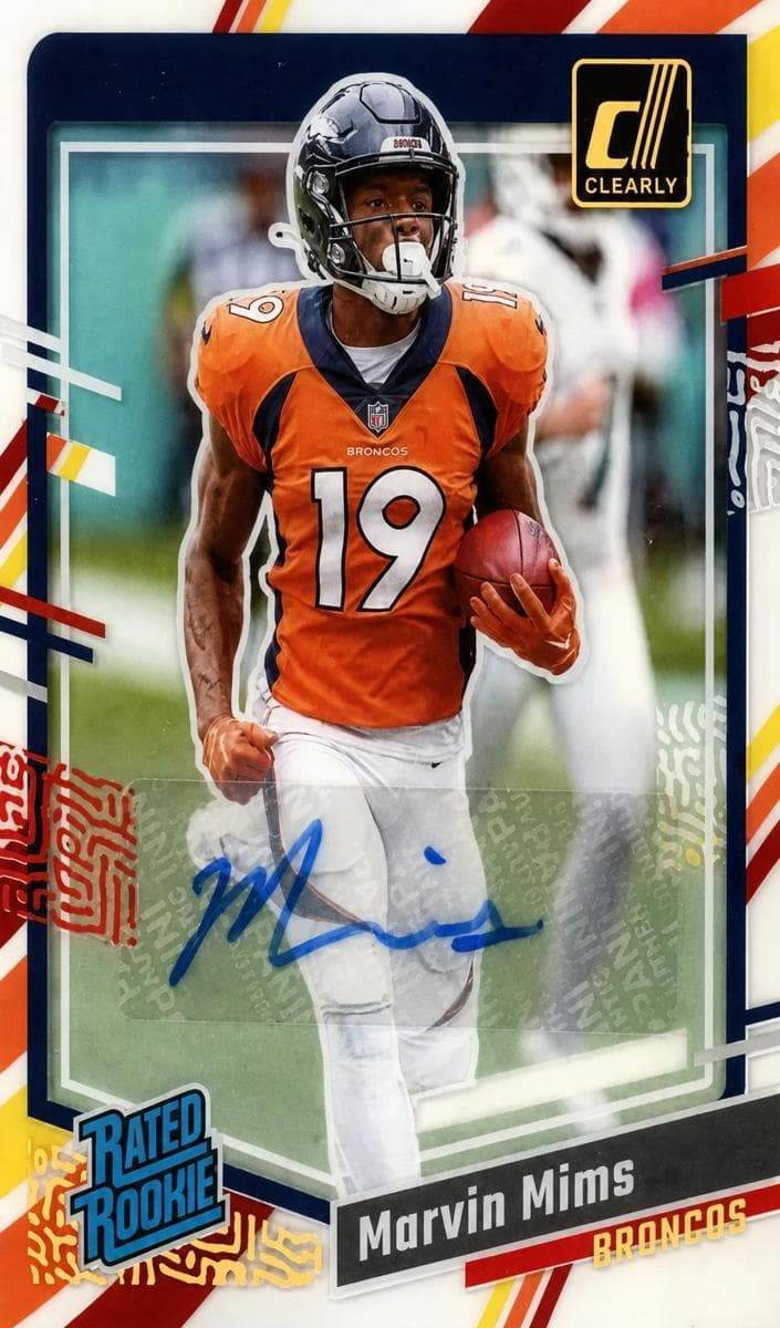 Marvin Mims 2023 panini Clearly Donruss