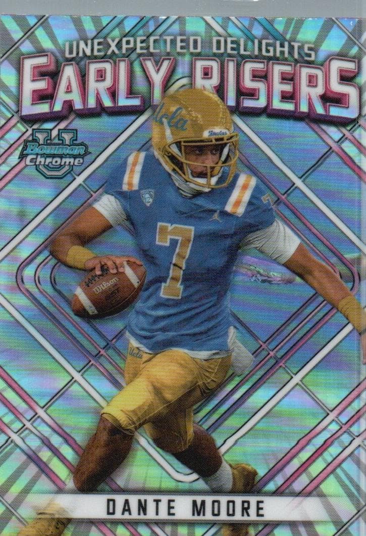 Dante Moore 2023 bowman Chrome University Unexpected Delights Early Risers