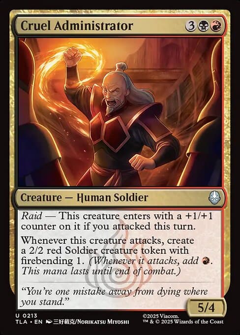 Cruel Administrator 2025 Magic: The Gathering Avatar: The Last Airbender