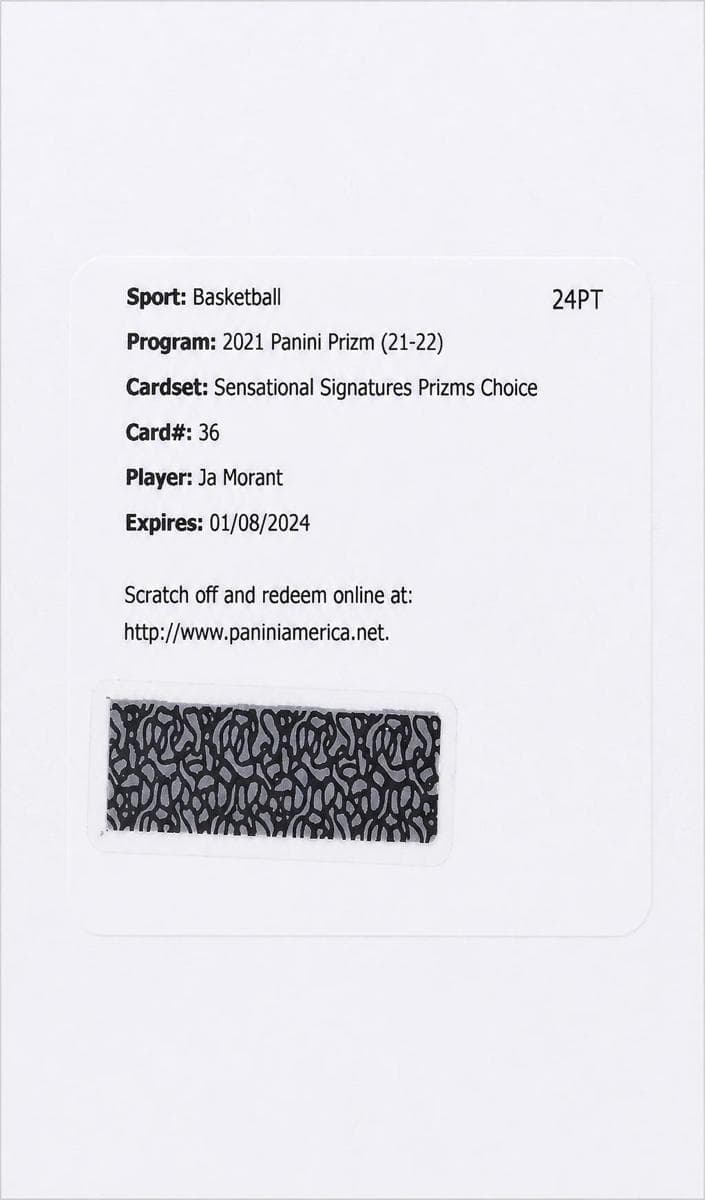 Ja Morant 2021 panini Panini Prizm