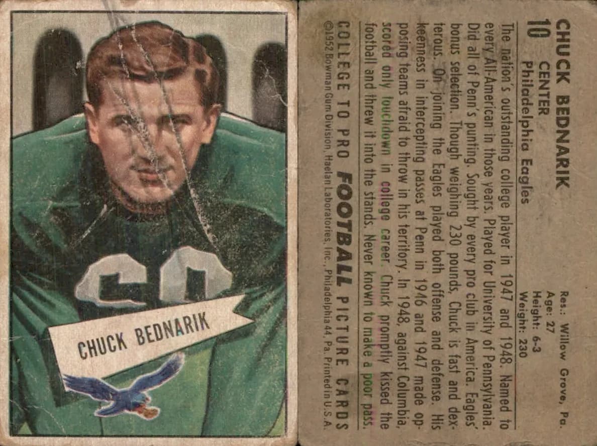 Chuck Bednarik 1952 bowman