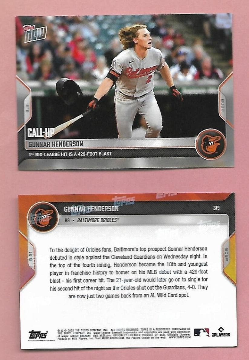 Gunnar Henderson 2022 topps