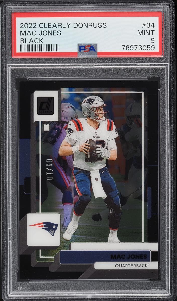 Mac Jones 2022 panini Clearly Donruss