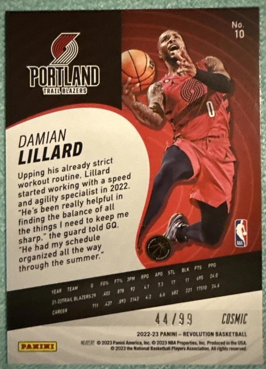 Damian Lillard 2022 panini Panini Revolution