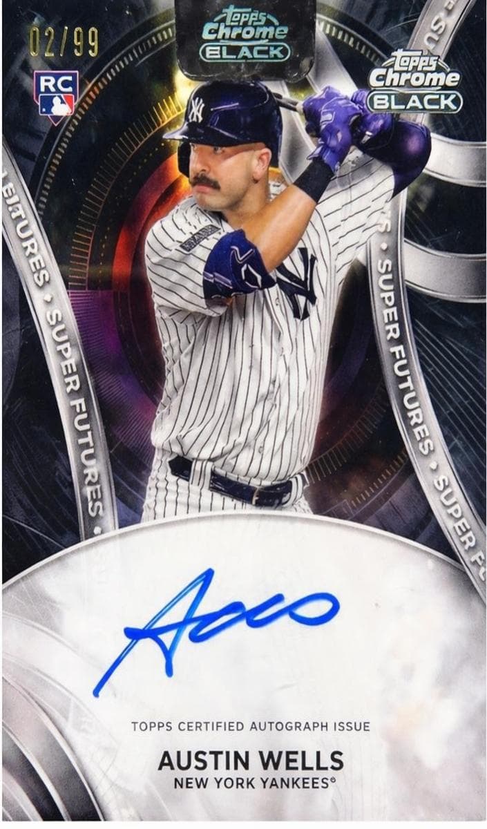 Austin Wells 2024 topps Topps Chrome Black