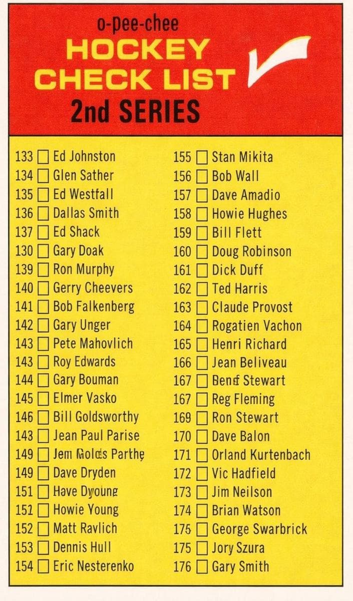 2nd Series Checklist 133-216 #61