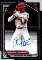 Christian Moore 2024 bowman Bowman Draft Chrome Prospect Auto (1st)