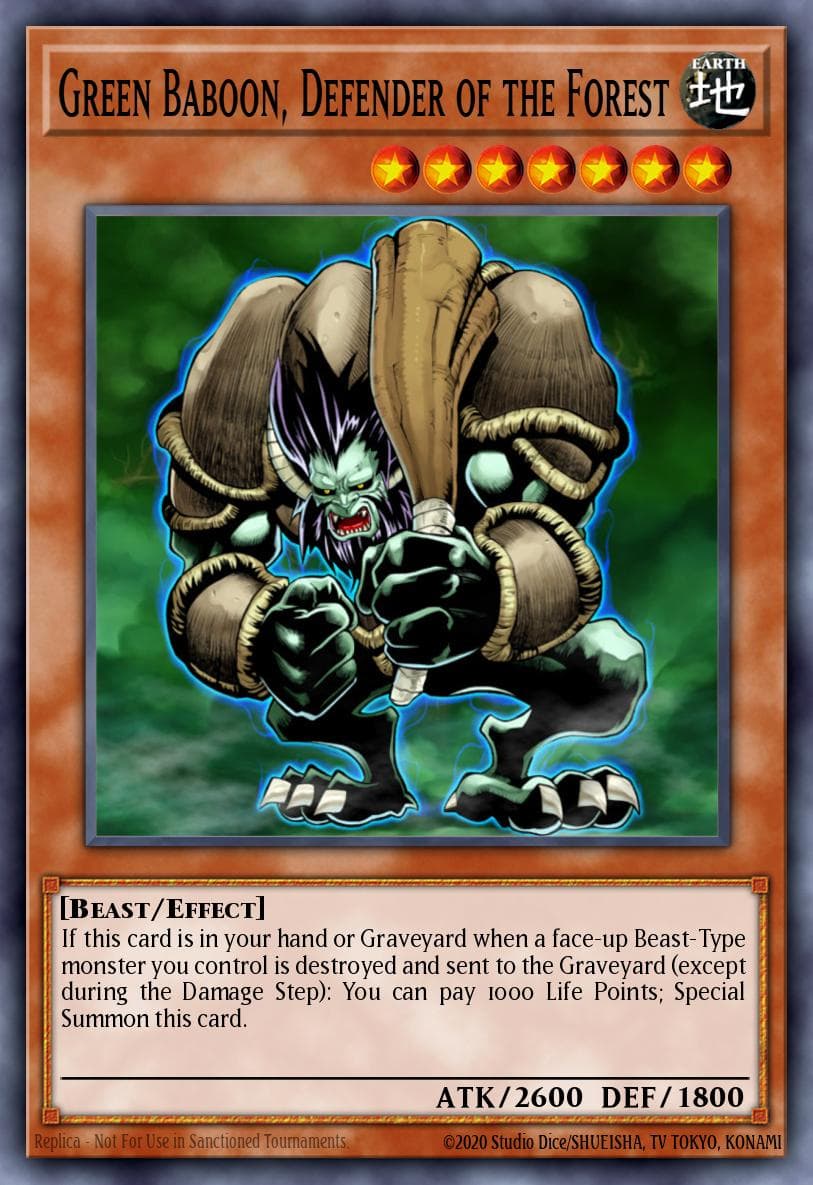 Green Baboon, Defender of the Forest #DLG1-EN104