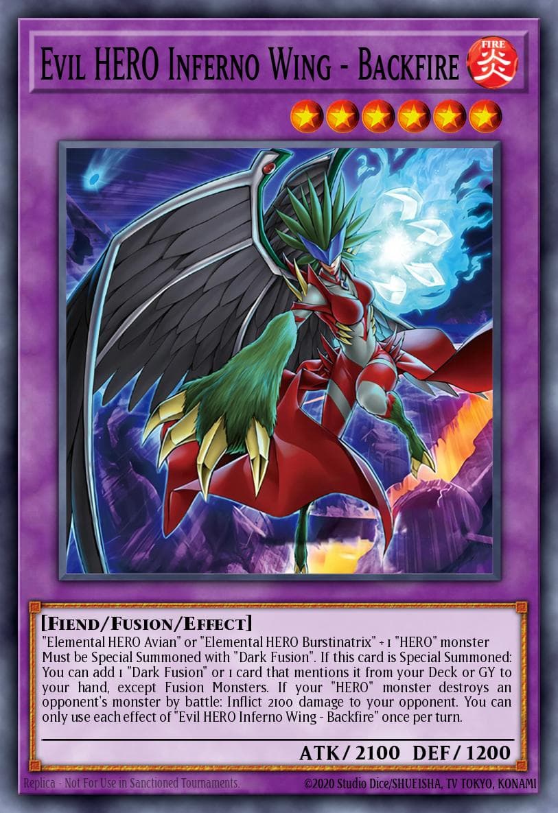 Evil HERO Inferno Wing - Backfire 2025 Yu-Gi-Oh! Supreme Darkness