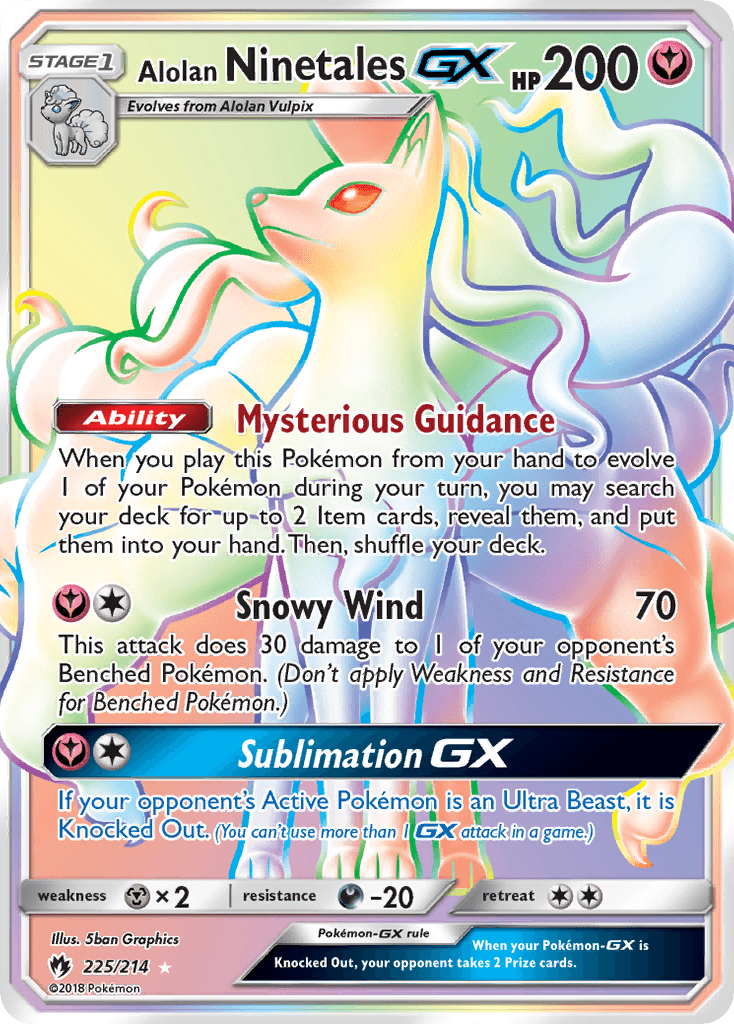 Alolan Ninetales GX 2018 Pokemon