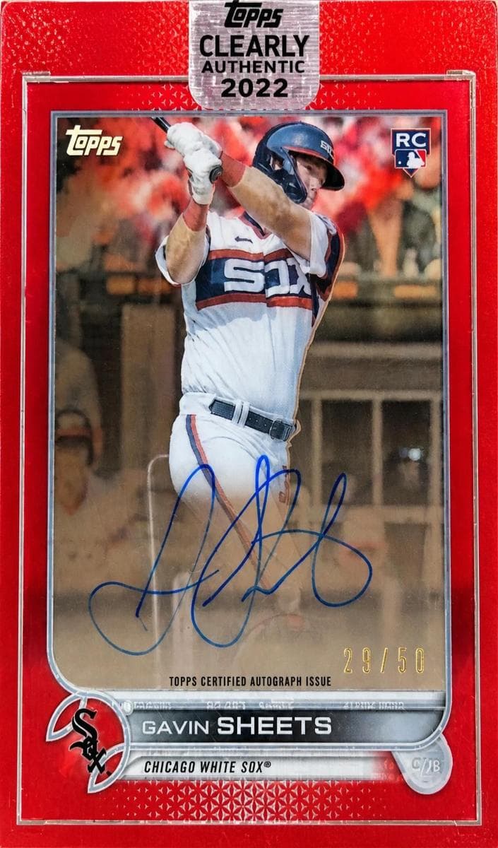 Gavin Sheets 2022 topps Topps Clearly Authentic