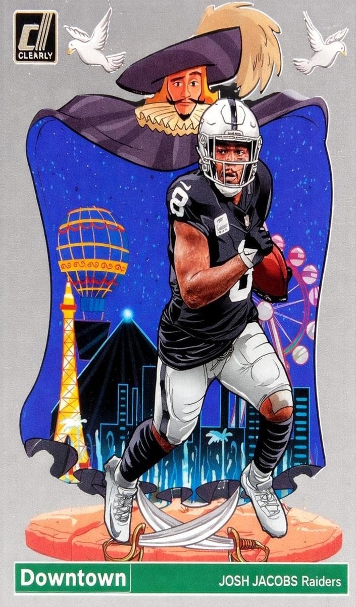 Josh Jacobs 2023 panini Clearly Donruss