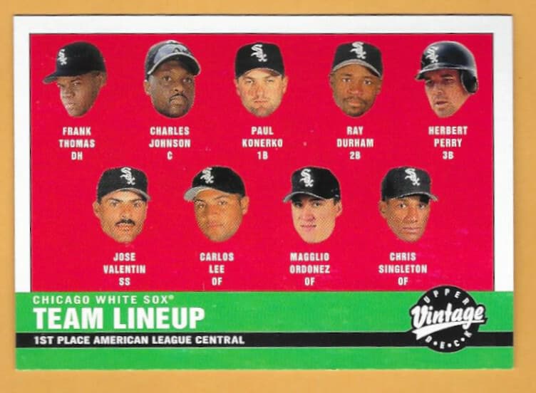 CHICAGO WHITE SOX CHECKLIST - 2001 Upper Deck 2001 Upper Deck
