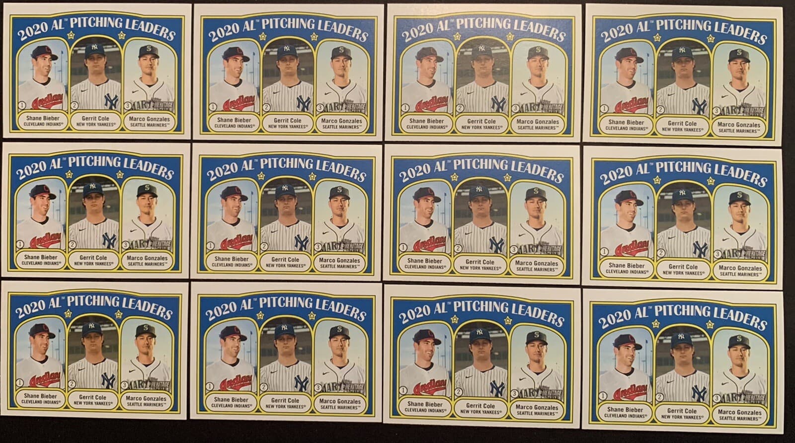 (12) SHANE BIEBER AL PITCHING 2021 Topps Heritage 2021 Topps Heritage